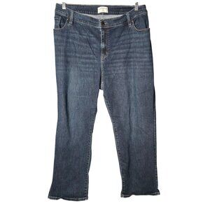 Lane Bryant Womens Denim Jeans Size 28 Short Blue Straight Leg Dark Wash